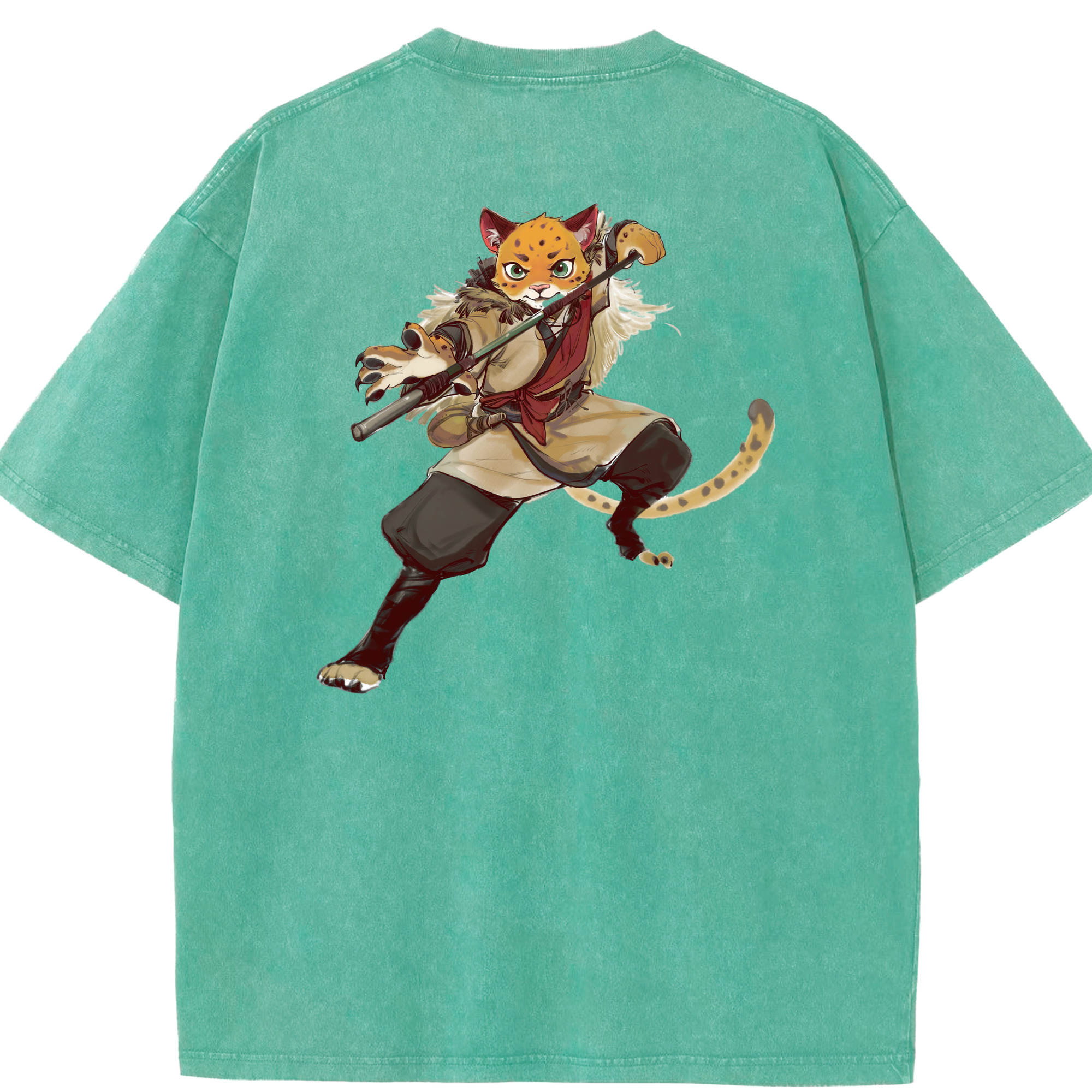 （画像用） Ne Zha 2 ナタ 魔童の大暴れ 綿100% ヴィンテージ風 半袖Tシャツ（背面プリント）
